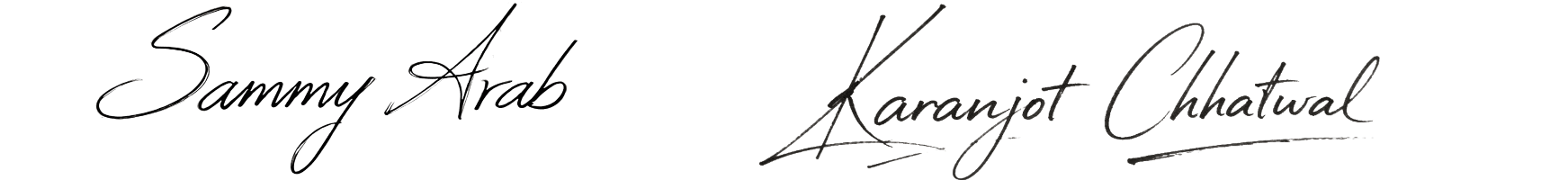 Signatures of Dr. Sammy Arab and Mr. Karanjot Chhatwal
